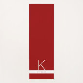 Name des roten, modernen Monogramms Yogamatte (Vorderseite)