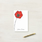 Name des roten Mohns Post-it Klebezettel (Auf Schreibtisch)