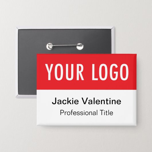 Name des Roten Pinback-Button-Abzeichens mit benut Button (Vorderseite/Rückseite)