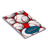 Name des roten und blauen Baseballmusters Notizblock (Rechte Seite)