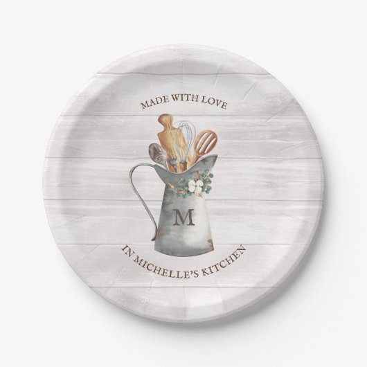 Name des rustikalen Bauernhauses Pappteller (Vorderseite)