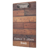 Name des rustikalen Holzbüros Klemmbrett (Links)