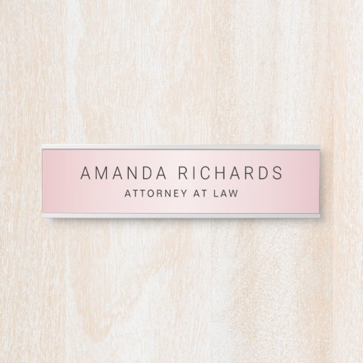 Name des Satin-Farbverlaufs und Titel Türschild (Vorderseite )