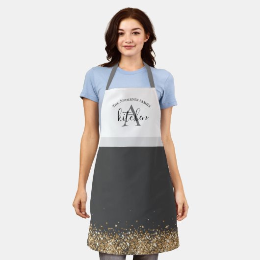 Name des schicken schwarzen Glitzer Schürze (Getragen)