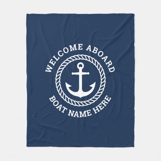 Name des Schiffes an Bord des Schiffs Fleecedecke (Vorderseite)