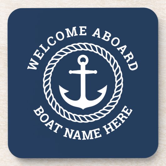 Name des Schiffes an Bord des Schiffs Getränkeuntersetzer (Vorderseite)