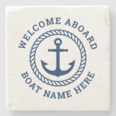 Name des Schiffes an Bord des Schiffs Steinuntersetzer (Vorderseite)