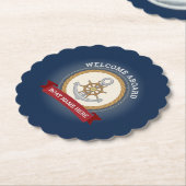 Name des Schiffes an Bord des Schiffs Untersetzer (angewinkelt)