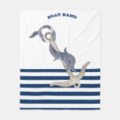 Name des Schiffes, Anchor Dolphin Navy White Strip Fleecedecke (Vorderseite)