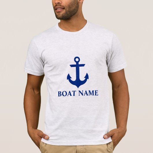 Name des Schiffes Anchor Grau T-Shirt (Vorderseite)