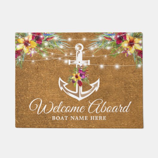 Name des Schiffes Anchor Imitats Coir Fußmatte (Vorderseite)