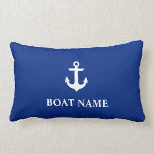 Name des Schiffes Anchor Lumbar Pillow Blue Lendenkissen