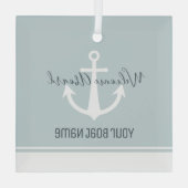 Name des Schiffes Anchor Nautic Ornament Aus Glas (Rückseite)