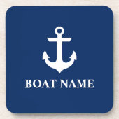 Name des Schiffes Anchor Navy Blue Untersetzer (Vorderseite)