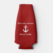 Name des Schiffes Anchor Red Willkommen Flaschenkühler (Vorderseite)