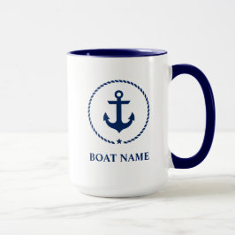 Name des Schiffes Anchor Rope Blue Large Tasse
