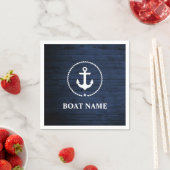 Name des Schiffes Anchor Rope Blue Wood Serviette (Beispiel)