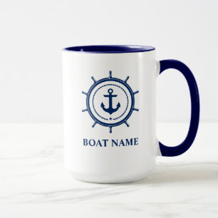 Name des Schiffes Anchor Rope Helm Blue Tasse