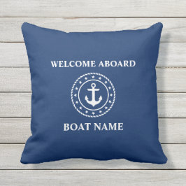 Name des Schiffes Anchor Rope Stars Blue Willkomme Kissen