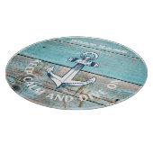 Name des Schiffes Anchor Rustikales Holz Schneidebrett (Ecke)
