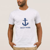 Name des Schiffes Anchor Seil Grau T-Shirt (Vorderseite)