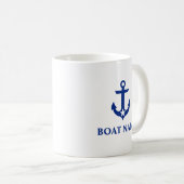 Name des Schiffes Anchor Star Kaffeetasse (VorderseiteRechts)