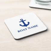 Name des Schiffes Anchor White Untersetzer (Linke Seite)