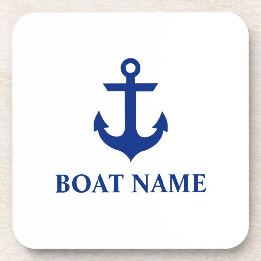 Name des Schiffes Anchor White Untersetzer (Vorderseite)