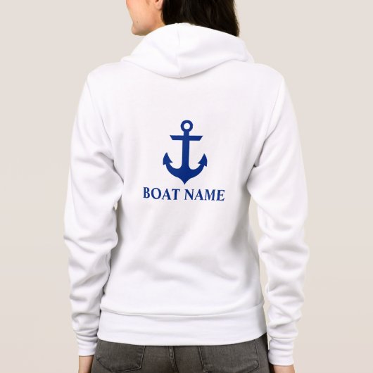 Name des Schiffes Anchor White W Hoodie (Rückseite)