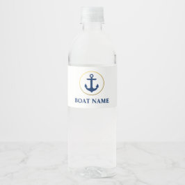 Name des Schiffes Anchor White Wasserflaschenetikett