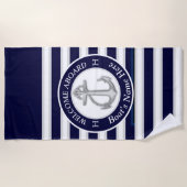 Name des Schiffes Anchor Willkommen an Bord Strandtuch (Vorderseite)