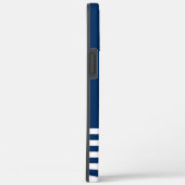 Name des Schiffes,Anker Blume Navy Blue Streifen Case-Mate iPhone Hülle (Rückseite / Rechts)