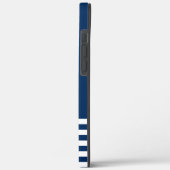 Name des Schiffes,Anker Blume Navy Blue Streifen Case-Mate iPhone Hülle (Rückseite / Links)