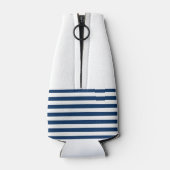 Name des Schiffes, Anker Blume Navy Blue Streifen Flaschenkühler (Rückseite)