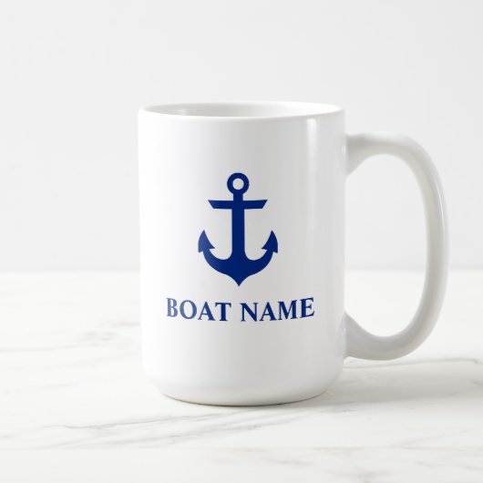 Name des Schiffes Anker groß Kaffeetasse (Rechts)