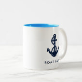 Name des Schiffes Anker Personalisiert Zweifarbige Tasse (VorderseiteRechts)