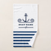 Name des Schiffes, Anker, Seil, Blaue Streifen der Badhandtuch Set (Handtuch)