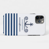 Name des Schiffes, Anker, Seil, Blaue Streifen der Case-Mate iPhone Hülle (Rückseite (Horizontal))