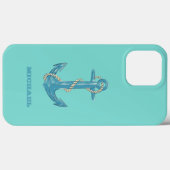 Name des Schiffes, Anker, Seil, Minze grün Case-Mate iPhone Hülle (Rückseite (Horizontal))