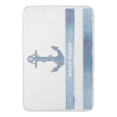 Name des Schiffes, Anker, Seile, Blaue Streifen Badematte (Vorderseite Vertikal)