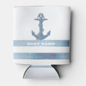 Name des Schiffes, Anker, Seile, Blaue Streifen Dosenkühler (Vorderseite)