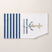Name des Schiffes, Anker, Seilstreifen Badhandtuch Set (Handtuch)