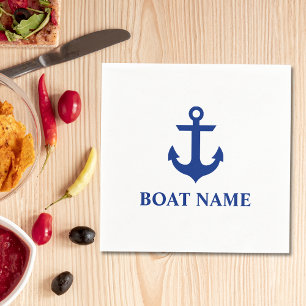 Name des Schiffes Anker Weißer Cocktail Serviette