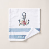 Name des Schiffes, AnkerBlume Badhandtuch Set (Waschlappen)