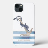Name des Schiffes, Ankerdolphin Streifen Case-Mate iPhone Hülle (Rückseite)