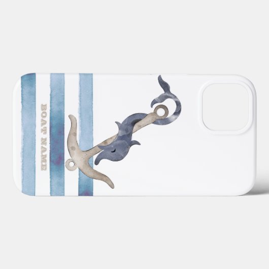 Name des Schiffes, Ankerdolphin Streifen Case-Mate iPhone Hülle (Rückseite (Horizontal))