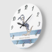 Name des Schiffes, Ankerdolphin Streifen Große Wanduhr (Winkel)