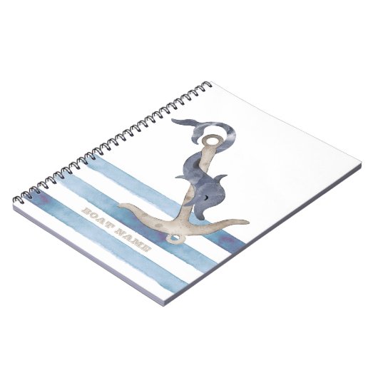 Name des Schiffes, Ankerdolphin Streifen Notizblock (Linke Seite)