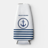 Name des Schiffes, Ankernacht blau gestreift Flaschenkühler (Vorderseite)