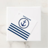 Name des Schiffes, Ankernacht blau gestreift Geschenkanhänger (Beispiel)